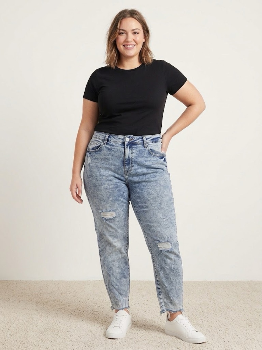 Judy Blue Acid Wash Boyfriend Jeans - Light Blue